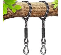 BeneLabel 2pcs Tree Swing Rope, 100cm Hammock Strap Hanging Kit Beam Polyester Extension String (400lbs) with Hook for Hammock Chair Playground Set, up to 2500lbs, 10mm Diameter, Black
