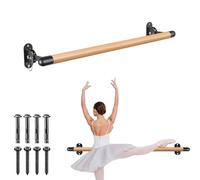 BeneLabel 90cm Ballet Barre, Adjustable Wooden Dance Stretching Bar Wall Mounted Home Barre Workout Equipment with Metal Support Bracket Holder for Girls Kids and Adults, 4cm Diameter