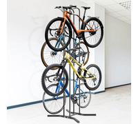 BeneLabel Bike Stand 4 Bikes, Heavy Duty Floor Garage Bicycle Rack MTD Freestanding Holder Stable Mountain Bike Storage with 8 Flexible Hooks for Adults / Kids Bike Parking / Storing, 220cm Height