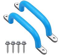 BeneLabel Climbing Handle Kid Playground Hand Grip 2 Metal Safety Grab Hold | Swing Set Slide Playset Kids Room Treehouse Bunk Bed Gate Closet,18cm,Φ2.2cm,400lbs,Stainless Steel,Rubber Wrap,Wall Ceiling
