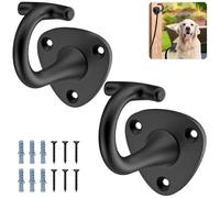 BeneLabel Dog Leash Holder for Wall, 2pcs Pet Leash Wall Hook Heavy Duty Puppy Lead Leash Hanger Wall Mounted for Indoor Outdoor Entry, Farmhouse, Universally Suits Large/Medium/Small Dog, T Hook