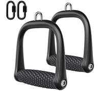 BeneLabel Gym Handle, 2pcs Cable Machine Attachment Tricep Pulley Grip Pull Down D Handle for Fitness Exercise Bands/Crossover/Strength Training Rotatable Handle with Carabiner, Triangle Pattern