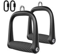 BeneLabel Gym Handle, 2pcs Cable Machine Attachment Tricep Pulley Grip Pull Down D Handle for Fitness Exercise Bands/Crossover/Strength Training Rotatable Handle with Carabiner, Bump Pattern
