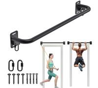 BeneLabel Pull Up Bar, Wall Mounted Chin-up Bar Ceiling Fitness Training Bar Doorway 95cm Upper Body Strength Pullup Equipment for Adults/Teens Upper Body Home Gym Workout with Carabiner, 500lbs
