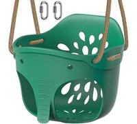 BeneLabel Swing Seat, Elephant Shape, Green, Soft Bucket Tree Swing, High Support Back, Adjustable 130-200cm Rope, Up to 600lbs, 1-3 Years Toddler/Kid