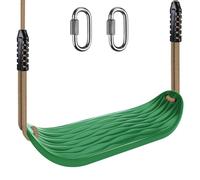 BeneLabel Swing Seat, Kids Hard Plastic Swings Indoor/Outdoor Child Tree Swinging Board with Adjustable 130-200cm Rope for Baby/Teens, Green Water Ripples / 250lbs