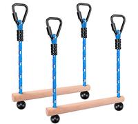 BeneLabel Trapeze Swing 2 Wooden Monkey Bar Ninja Obstacle Course Set/Blue