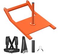 BeneLabel Weight Sled, Gym Fitness Sled Weighted Pull Push Sledge Athletic Exercise Equipment for Grass Speed Running Training Strength Improvement with Harness Vest/Strap for 2.5-5cm Plate, Orange
