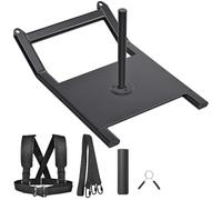 BeneLabel Weight Sled, Gym Fitness Sled Weighted Pull Push Sledge Athletic Exercise Equipment for Grass Speed Running Training Strength Improvement with Harness Vest/Strap for 2.5-5cm Plate, Black