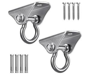 BeneLabel Wood/Concrete Celing Hanger 2pcs Hammock Swing Hanging Screw Bolt 180° Swivel Hardware Set for Indoor Outdoor Playground Chair Yoga Rope Punching Bags, 1600lbs
