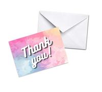 BENELSA - 20 thank you cards with envelopes - Multicoloured design - thank you cards, Greeting cards with envelopes - greeting cards for wedding - Fully recyclable - 250 GSM - A6 Size (Design 3)