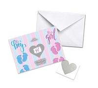 BENELSA- Its A Girl Gender Reveal Scratch Off Card - Premium 250gsm, Matt Finish, (Its A Girl 1 Pack)