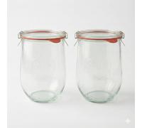 Benera 2x WECK Glass Canning Jar 745 1062ml Gourmet Preserving Pantry Storage Container Mason Jar with Airtight Seal for Sourdough Fermentation Pickles Kimchi Yoghurt Pasta Sugar Flour Sugar Rice