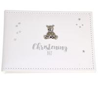 benerini 'Christening Day' - Baby Christening Photo Album Gift Keepsake - White Faux Leather - Holds 24 Photos of 6 x 4 inches