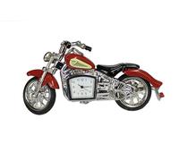 benerini Miniature Silver Red & Black Colour Classic Motorbike Clock - Motorbike Gifts - Free Standing Desk Top - Boxed Gift