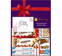 Benerry Milk Chocolate Gift Box - Bueno, Happy Hippo & Cards - Birthday Letterbox Hamper
