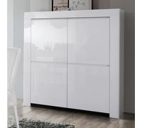 benetti high gloss highboard with 4 doors in white