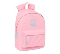 BENETTON BASICS Pastel Pink - Youth Backpack for Laptop 14.1 Inches, Ideal for Young People of Different Ages, Comfortable and Versatile, Quality and Resistance, 31 x 16 x 41 cm