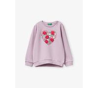 Benetton Benetton Embellished-Heart Long-Sleeve Cotton Sweatshirt 18 Months-5 Years Lilac 24-36 Months