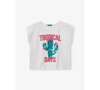 Benetton Benetton Sequin-Embroidery Sleeveless Cotton-Jersey T-Shirt 6-14 Years Optical White 11-12 Years