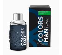 Benetton - Black from United Colors, Eau de Toilette for Men - Long Lasting - Young, Modern and Casual Fragance - Amber Woody, Citrus and Vanilla Notes- Ideal for Day Wear - 100 ml