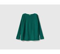Benetton, Boat Neck Sweater, Size: M, Dark Green, Women