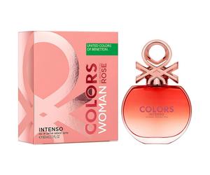 BENETTON COLOURS DE BENETTON WOMAN ROSE INTENSO 80ML EDP SPRAY | FOR HER | NEW |