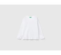 Benetton, Cotton Crew Neck T-shirt, Size: S, White, Kids