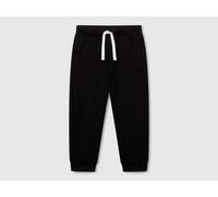 Benetton, Cotton Trousers With Logo, Size: 2-3, Black, Kids