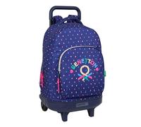 Benetton Drop - Large Backpack with Wheels, Compact, Removable, Ideal for Children of Different Ages, Comfortable and Versatile, Quality and Resistance, 33 x 22 x 45 cm