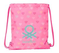 BENETTON HEART - Large Flat Bag Backpack, Ideal for Children of Different Ages, Comfortable and Versatile, Quality and Resistance, 35 x 40 cm