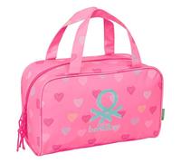 Benetton Heart Rectangular Toiletry Bag with Handle, Children's Toiletry Bag, Adaptable to Cart, Ideal for Children from 5 to 14 Years, Comfortable and Versatile, Quality and Resistance, 31 x 14 x 19