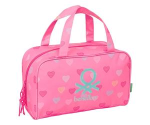 Benetton Heart Rectangular Toiletry Bag with Handle, Children's Toiletry Bag, Adaptable to Cart, Ideal for Children from 5 to 14 Years, Comfortable and Versatile, Quality and Resistance, 31 x 14 x 19