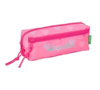 Benetton Heart - Triple Small Pencil Case, Children's Pencil Case, Ideal for School Age Children, Comfortable and Versatile, Quality and Resistance, 22 x 6 x 8.5 cm