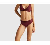 Benetton, High-rise Underwear In Stretch Cotton, Size: M, Burgundy, Women