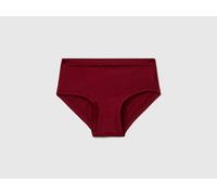 Benetton, High-rise Underwear In Super Stretch Cotton, Size: OS, Burgundy, Women