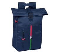 BENETTON ITALY - Backpack with Flap for 15.6 Inch Laptop, Ideal for Different Ages, Comfortable and Versatile, Quality and Resistance, 28 x 13 x 42 cm, Navy Blue, navy, Estándar, Casual