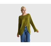 Benetton, Light Sweater With Knot, Size: S, Military Green, Women
