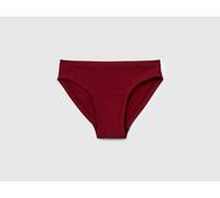 Benetton, Low-rise Underwear In Super Stretch Cotton, Size: OS, Burgundy, Women