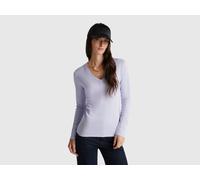 Benetton, Purple T-shirt With V-neck, size S, Lilac, Women