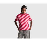Benetton, Regimental Striped T-shirt, Size: S, Pink, Women
