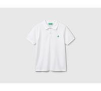 Benetton, Slim Fit Polo In Pure Cotton, size 3XL, White, Kids