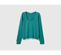 Benetton, Square Neck Sweater, Size: XL, Dark Green, Women