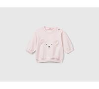 Benetton, Sweatshirt With Embroidery And Patches, size 12-18, Pink, Kids