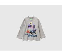 Benetton, T-shirt Featuring Batwheels ©&™ Dc And Wbei, Size: 4-5, Light Gray, Kids