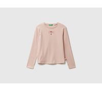 Benetton, T-shirt With Cut-out Hearts, size 3XL, Soft Pink, Kids