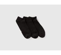 Benetton, Three Pairs Of Short Socks, Size: 9-11, Black, Women