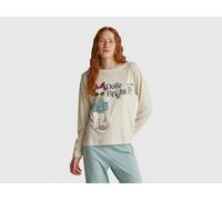 Benetton, Top With ©disney Daisy Duck Print, Size: S, Beige, Women