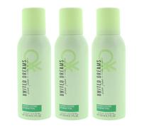 Benetton United Dreams Live Free Deodorant Spray 150ml For Her X 3