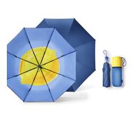 Beneunder BM397, Three-Fold Enhanced Black Coating Protection Umbrella Outdoor Windproof Waterproof, Blue Lemon, Couple Gift Perfect Gift